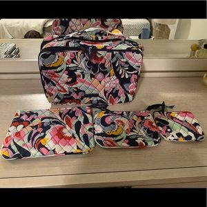 Vera Bradley overnight bag with matching pouches